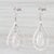 Art Deco New Quartz & Diamond Halo Teardrop Earrings 14k White Gold Pierced Dangles, Pair For Sale - Image 3 of 4