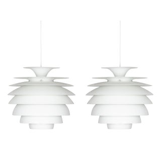 Vintage Pendant Lamps by Bent Karlby for Lyfa, Denmark, 1970s, Set of 2 For Sale