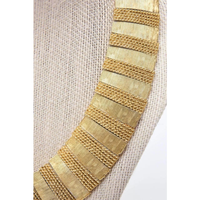 Vintage Reticulated Textural Gold Plated Collar Necklace, 1960's For Sale - Image 10 of 10