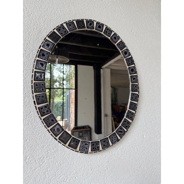 Oval Ceramic Mosaic Mirror, 1950s For Sale - Image 14 of 18