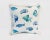 Artisan “Fish” Turquoise Blue Hand Printed on Linen Pillow Cover, 20". - For Sale - Image 13 of 13