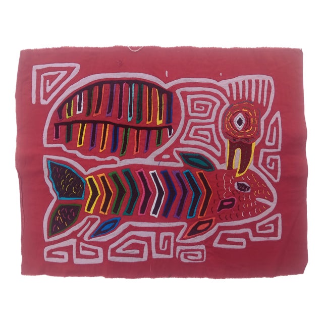 Mola Fabric by Cuna Indians from San Blas Island, Panama, 1970s For Sale