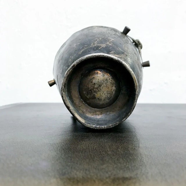 1960s Taxco Patinated Silverplate Heart Basket Mexico For Sale - Image 9 of 10