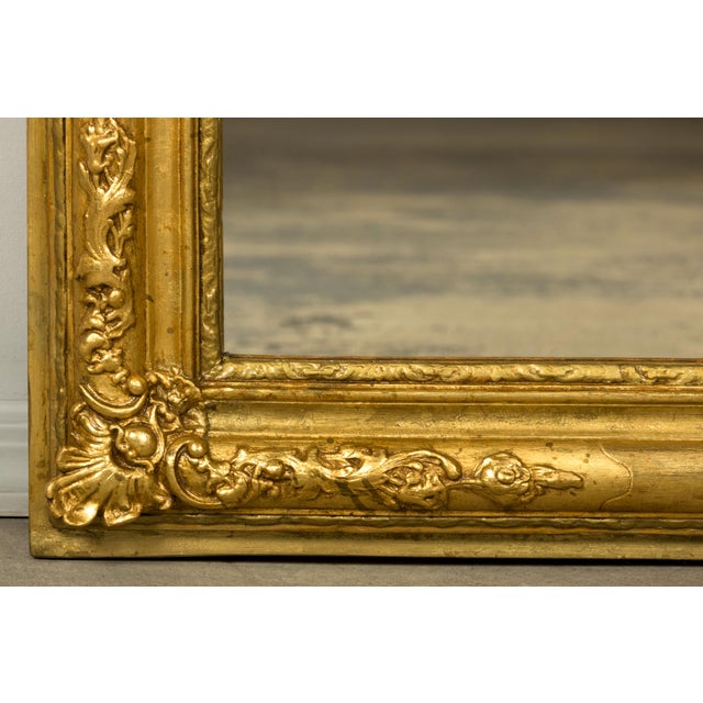 Wood Mid-19th Century Restored French Louis Philippe Giltwood Mirror For Sale - Image 7 of 18