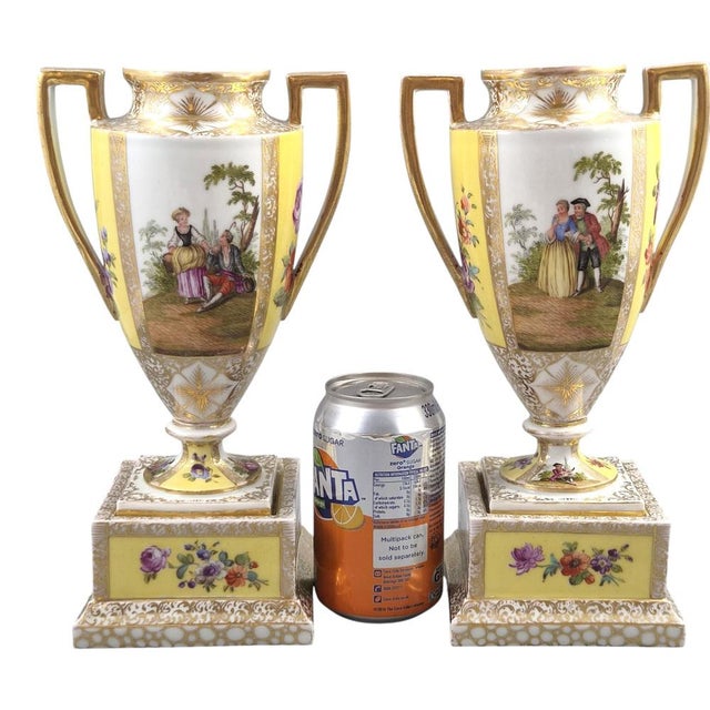 Architectural Porcelain Urns by Helena Wolfsohn for Dresden, 1880s, Set of 2 For Sale - Image 13 of 14
