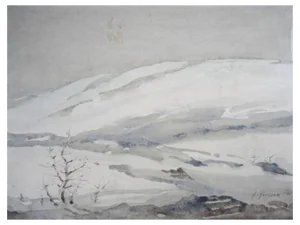 Herberts Mangolds, Winter, 1961, Watercolor on Paper