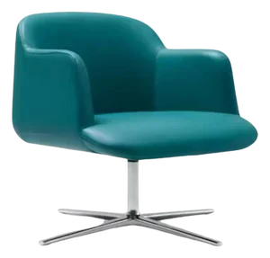Deep Lounge Chair in Leather and Aluminum by Quinti Sedute