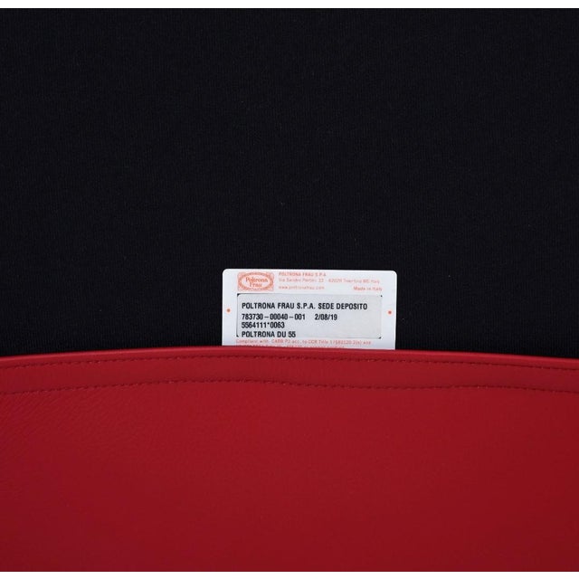 Metal Set of Model DU55 Chairs in Red Leather by Gastone Rinaldi for Poltrona Frau, 1954 For Sale - Image 7 of 18