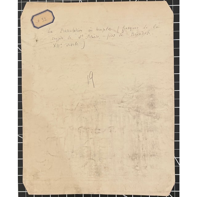 Paint Antique Religious Drawing of a Fresco For Sale - Image 7 of 7