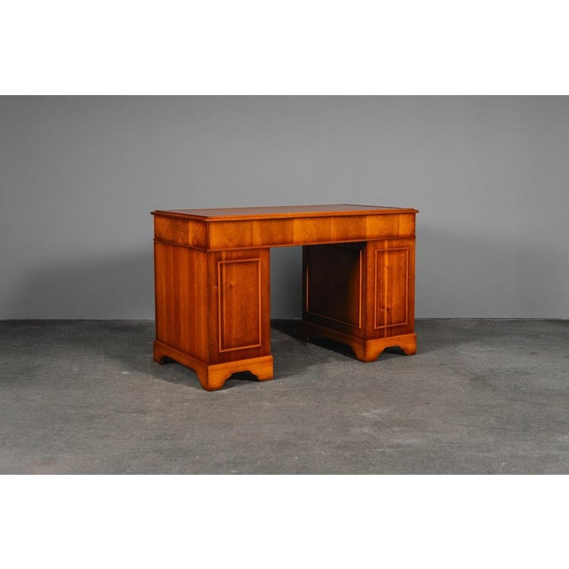 English Desk in Leather & Pine, 1800s For Sale - Image 6 of 18