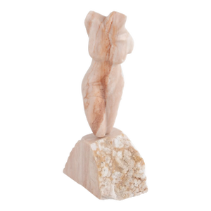 Vintage Pink Alabaster Nude Female Torso Sculpture by Bryan Ross