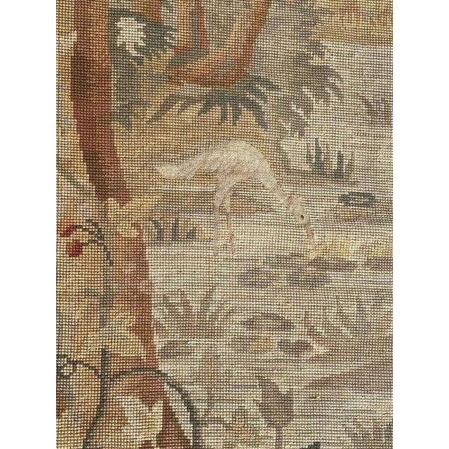 Brown French Needlepoint Panel Tapestry, 1890s For Sale - Image 8 of 15