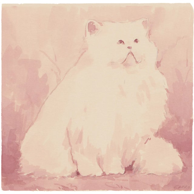 Persian Cat Impressionist Style Giclee Art Print by Michelle Farro For Sale