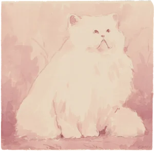 Persian Cat Impressionist Style Giclee Art Print by Michelle Farro