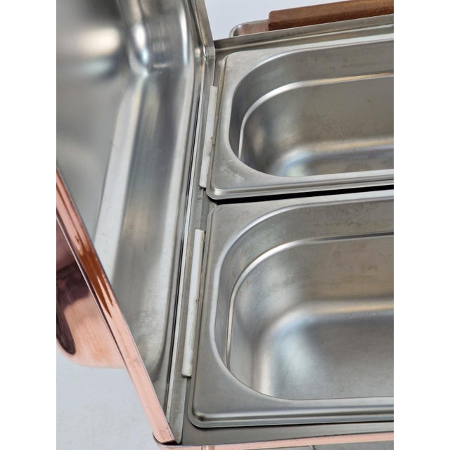 Vintage Copper-Plated Stainless Steel Spring Chafing Dish, Switzerland, 1980s For Sale - Image 16 of 18