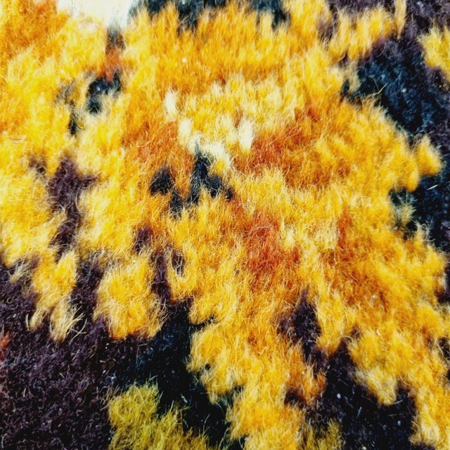 Textile Vintage Palm Tree Pattern Wool Rug, 1960s For Sale - Image 7 of 18