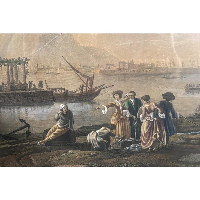 An important 18th-century antique print depicting a Neapolitan view of the coast and surroundings of Naples, engraved by...