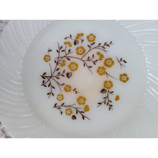 1960s Floral Milk Glass Wall Plate For Sale - Image 4 of 4
