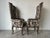 Hollywood Regency Vintage Hollywood Regency Louis XV-Style High-Back Carved Wood Accent Chairs - A Pair/Sold For Sale - Image 3 of 12