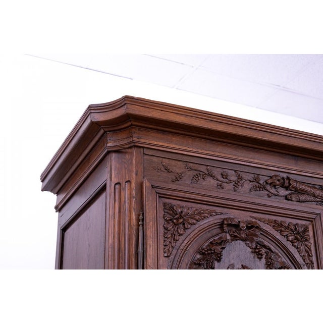 Brown Large Antique Mid-19th Century Wardrobe, France For Sale - Image 8 of 18