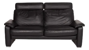 Black Leather Two-Seater Sofa from Ewald Schillig