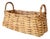 Vintage Wicker Basket With Bentwood Handles For Sale