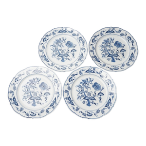 Vintage Blue Danube Blue Onion Dinner Plates 10 3/8" - Set of 4