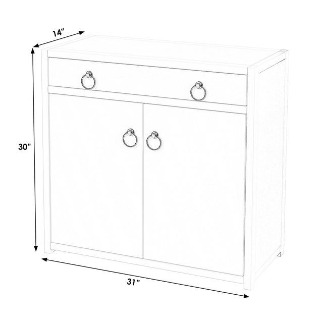 Modern Lark 31 in. W Rectangular Wood Accent Storage Cabinet with 1 Drawer and 2 Doors, Navy Blue For Sale - Image 3 of 8