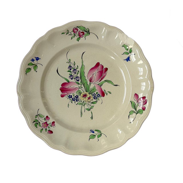 Ceramic Antique French Faience "Old Strasbourg" Luneville Dinnerware - Set of 7 For Sale - Image 7 of 13