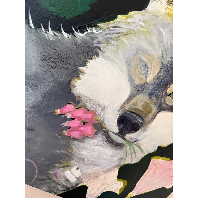 “Flower Eater” Wolf Painting by LWren Walraven For Sale - Image 11 of 13