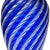 AVeM Italy Vintage Murano AVeM Swirling Sapphire Blue Clear Stripes Italian Art Glass Ruffle Rim Flower Vase For Sale - Image 4 of 4