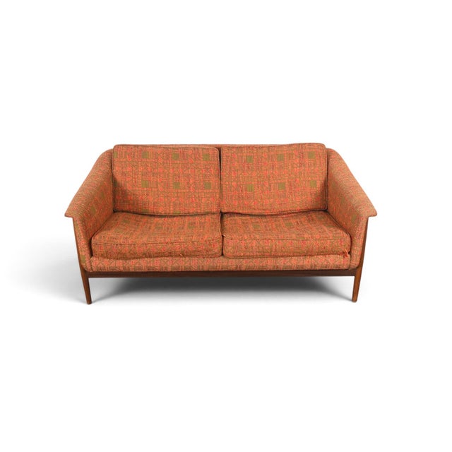 Mid-Century Modern Mid 20th Century Folke Ohlsson Walnut Framed Mid Century Loveseat For Sale - Image 3 of 11