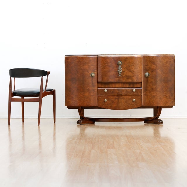 Wood Mid Century Cocktail Cabinet Credenza by Beautility Furniture For Sale - Image 7 of 10