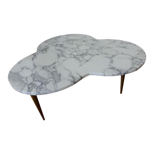MidCentury Modern Marble Clover Coffee Table Chairish
