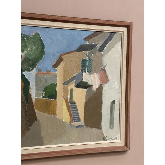 Hilmer Bengtsson, Southern Village, 1960s, Oil on Canvas, Framed For Sale - Image 9 of 18