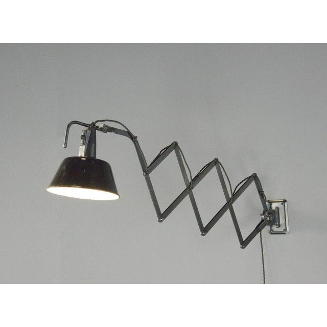 Modernist Scissor Lamp By Wilhelm Bader Circa 1930s Large extendable scissor mechanism - Original On/Off switch - Takes...