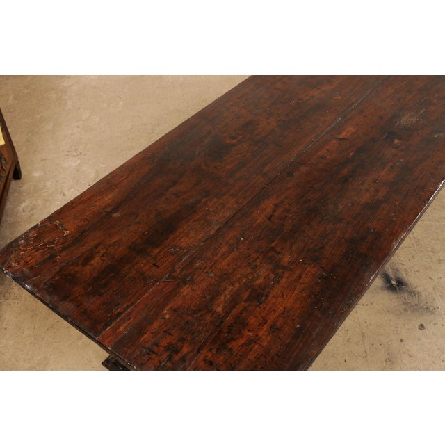 18th Century Italian Carved Wood Trestle Dining Table For Sale - Image 11 of 11