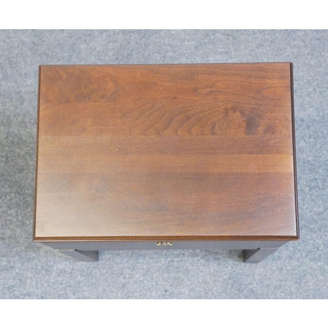 Brown Ethan Allen Georgian Court Solid Cherry Traditional 16x11" Box on Stand 11-3403 - 225 Vintage Finish For Sale - Image 8 of 12