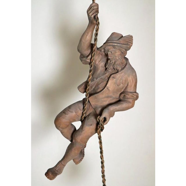 Tyrolean Mountaineer Pendant Lamp in Hand-Carved Softwood, 1980s For Sale - Image 12 of 18
