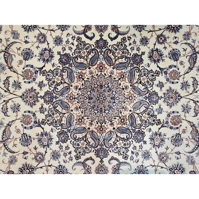 Persian Cork Wool Nain Hand-Knotted Rug For Sale - Image 10 of 11