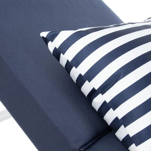 Yves Sun Lounger - Navy/White For Sale In Philadelphia - Image 6 of 9