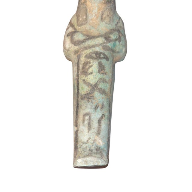 Ancient Egyptian Faience Ushabti New Kingdom, 19th Dynasty (Ca. 1293–1185 b.c.) For Sale - Image 4 of 7
