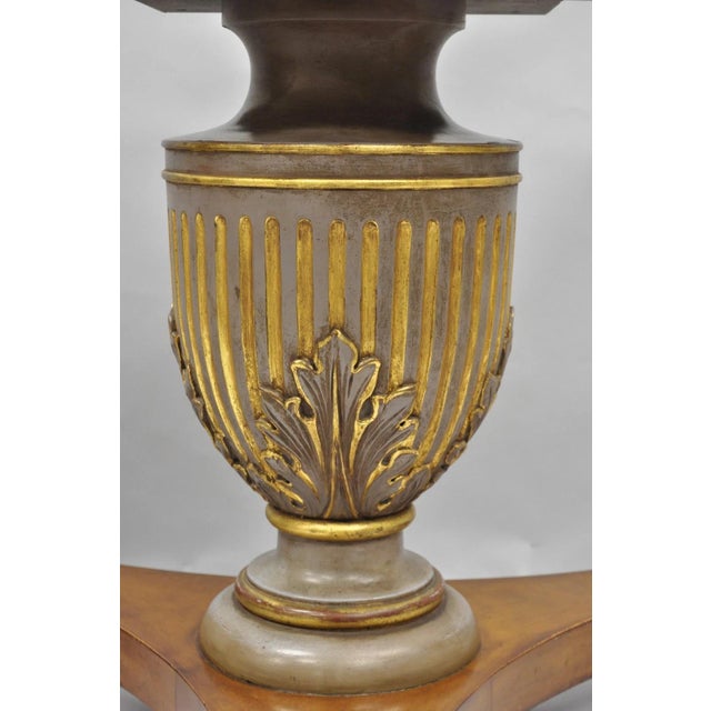 Vintage Italian Neoclassical Style Urn Pedestal Round Marble Side Tables - Pair For Sale - Image 4 of 18