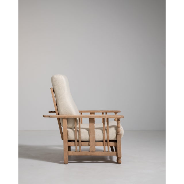 White French Oak Reclining Armchair with Pull-Out Footrest, Antique, France, Circa 1940 For Sale - Image 8 of 18