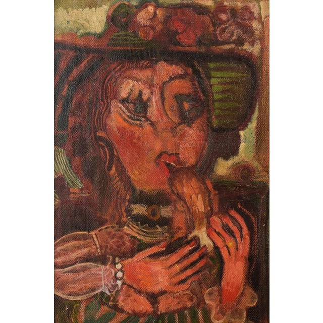 Couple Having Lunch, 1972, Oil on Canvas, Framed For Sale - Image 7 of 13