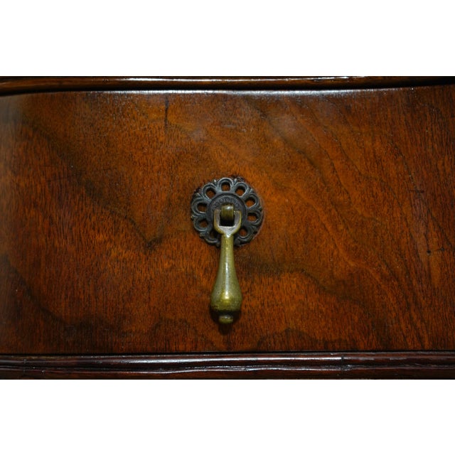 Vintage Burl Walnut George II 1 Drawer Console Table For Sale - Image 13 of 18