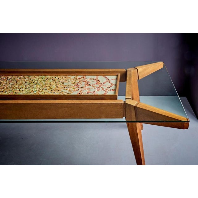 Italian Dining Table with Handcrafted Terrazzo Inlay by Felix Muhrhofer, 1940s For Sale - Image 3 of 6