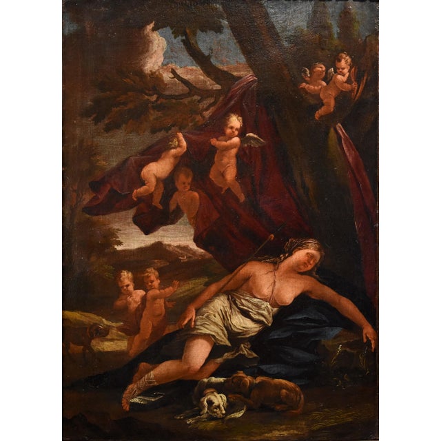 Guillaume Courtois / Il Borgognone, Diana & Cupid, 1650, Oil on Canvas For Sale - Image 15 of 15