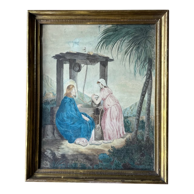 Original Painting on Paper in Original Frame 1824 For Sale