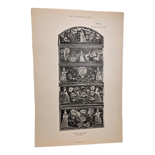 Antique Tapestry Women and Floral Print For Sale